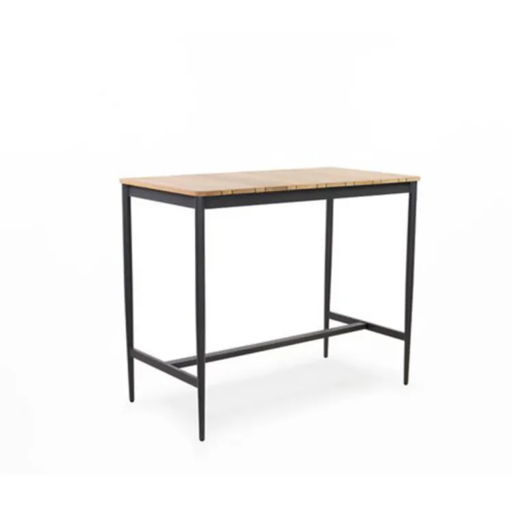 Garten-Bar NIEHOFF �Luna Bartisch 135x70 Aluminium anthrazit� Teakholz massiv